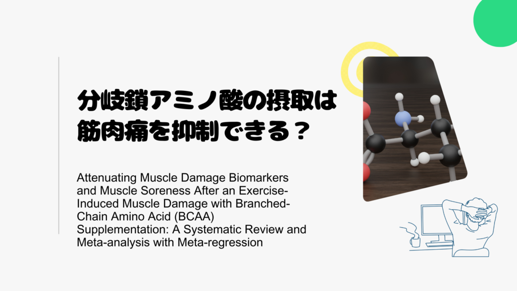 分岐鎖アミノ酸の摂取は筋肉痛を抑制できる？