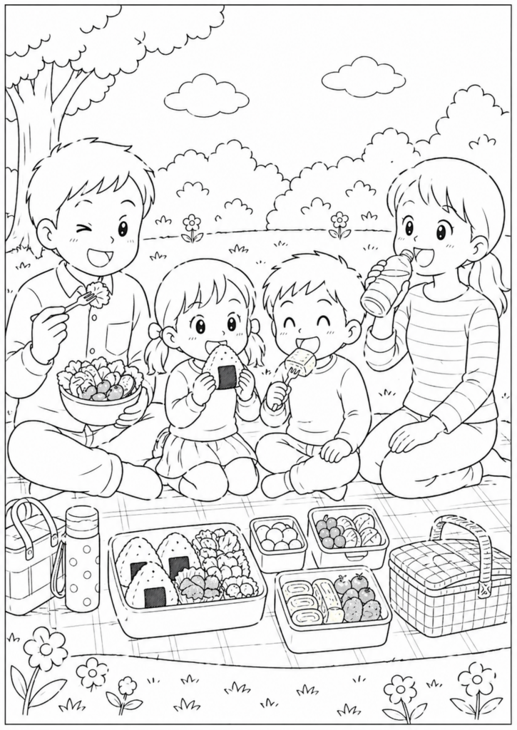 ChatGPT塗り絵-ピクニック