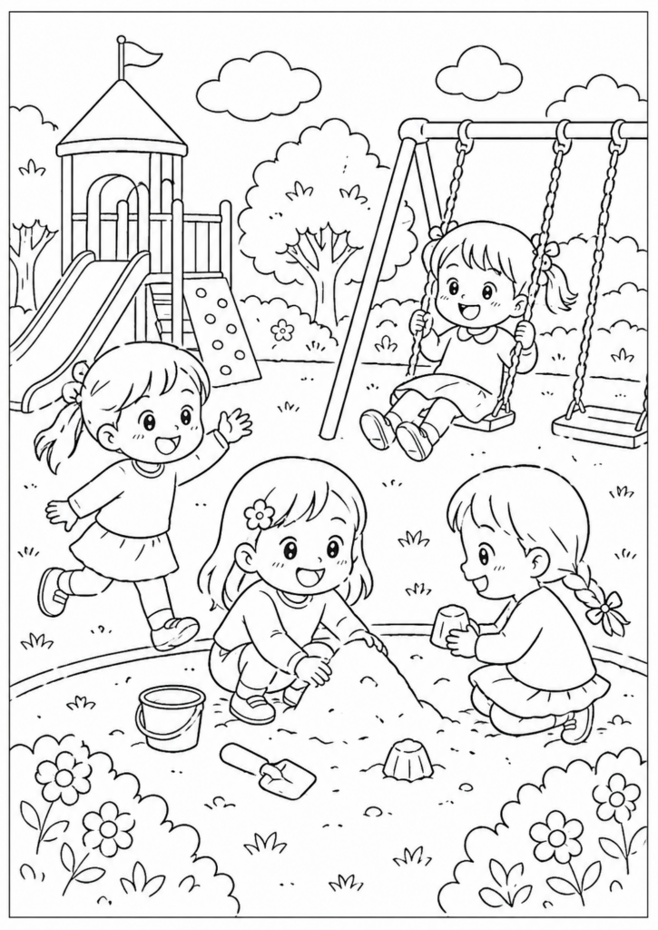 ChatGPT塗り絵-公園