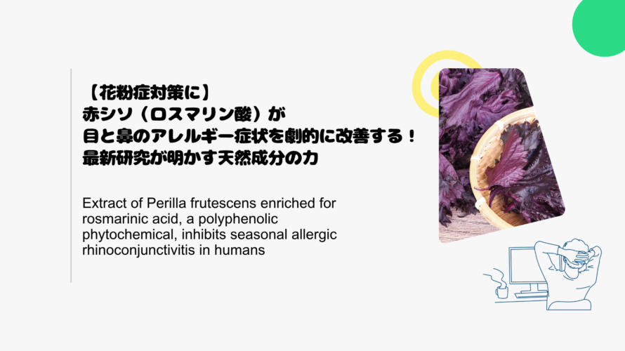 【花粉症対策に】赤シソ（ロスマリン酸）が目と鼻のアレルギー症状を劇的に改善する！最新研究が明かす天然成分の力